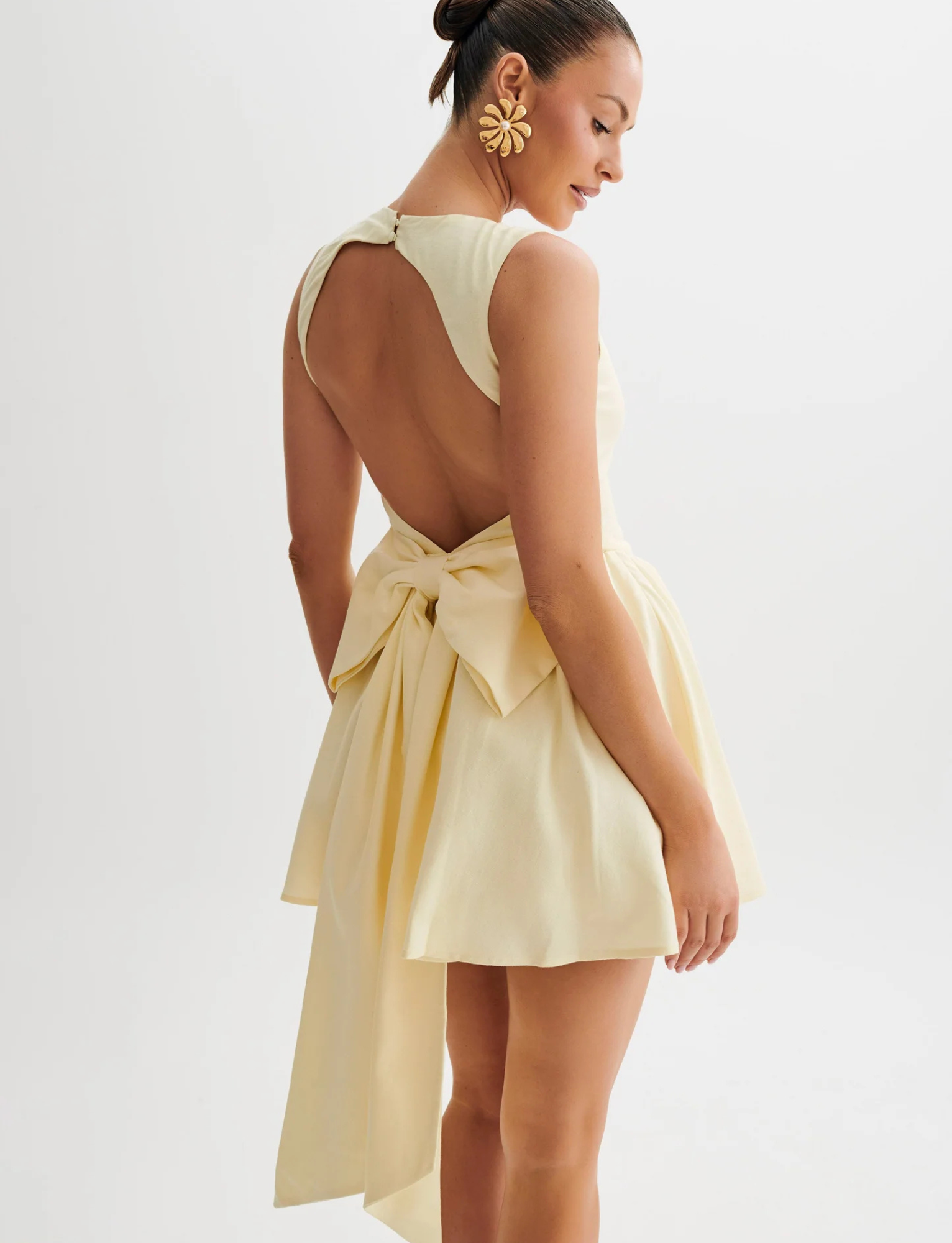 Marcella Linen Bow Mini | Lemon Sherbet image 4