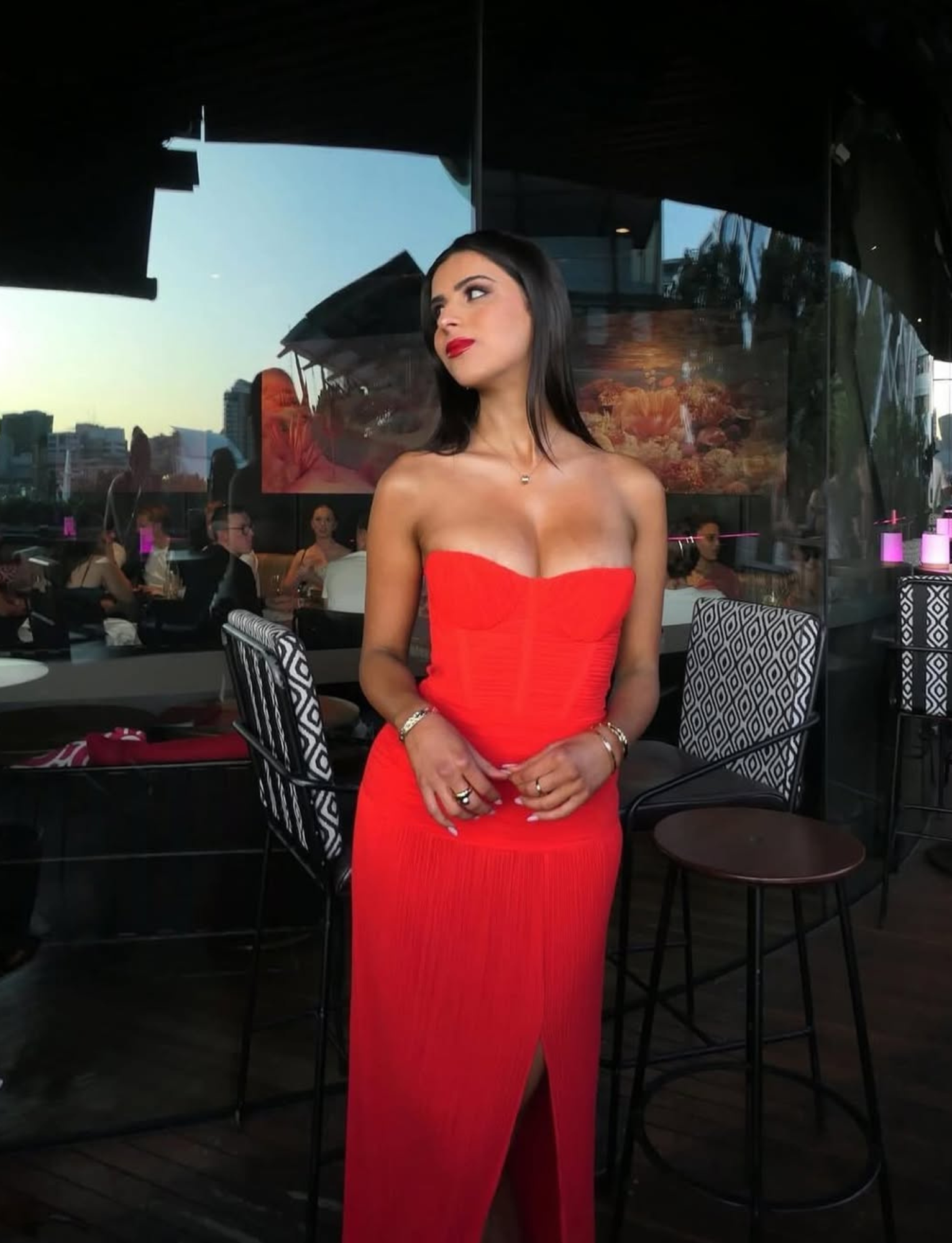 Double Time Pleat Maxi | Red image 2
