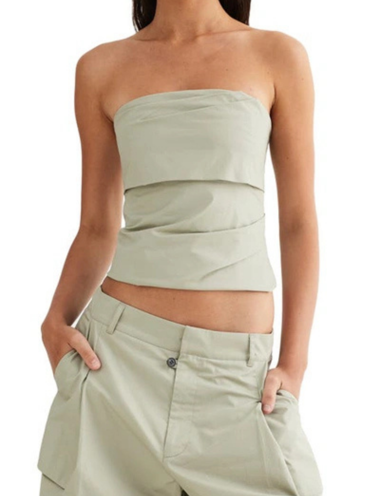 Smokeshow Strapless Top | Sage image 1