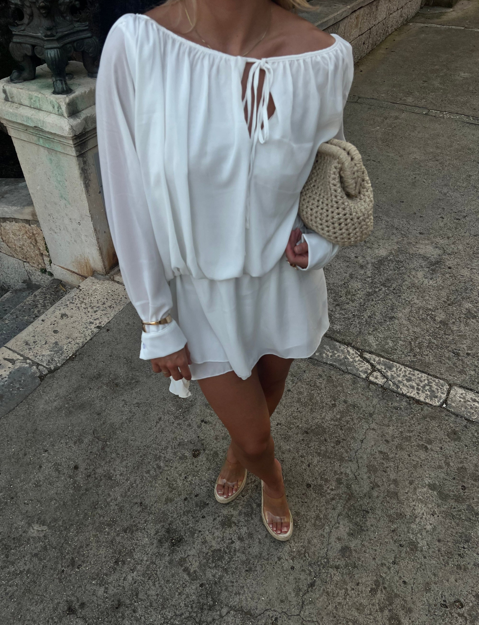 Aveline Off Shoulder Mini | White