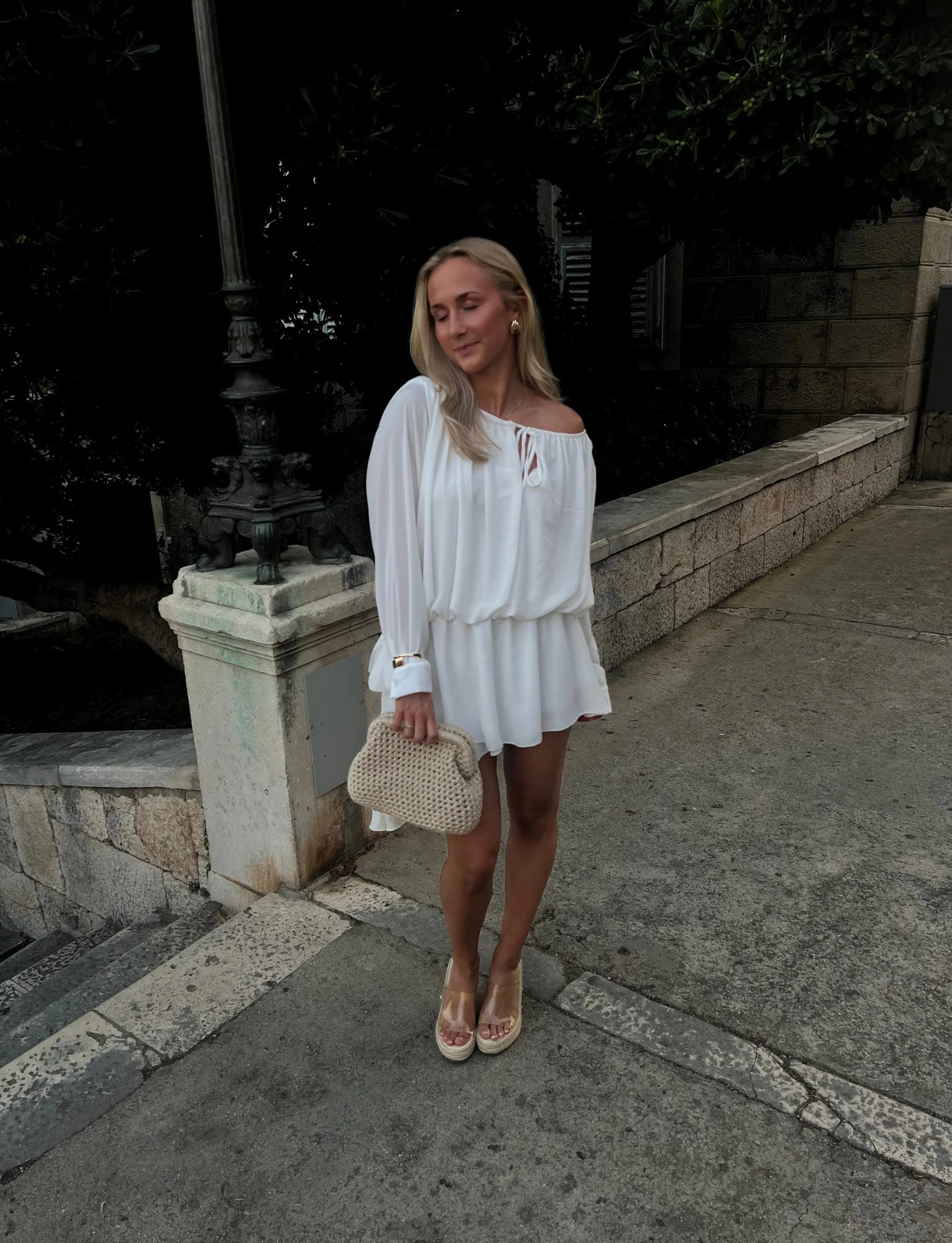 Aveline Off Shoulder Mini | White