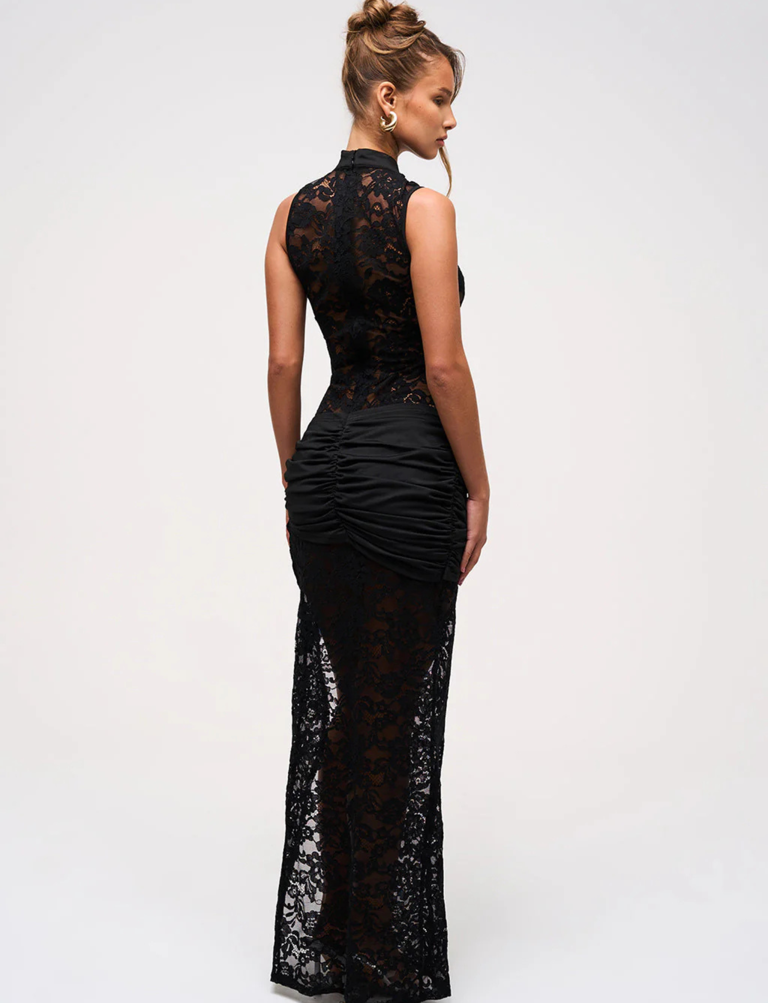 Onyx Lace Keyhole Maxi | Black