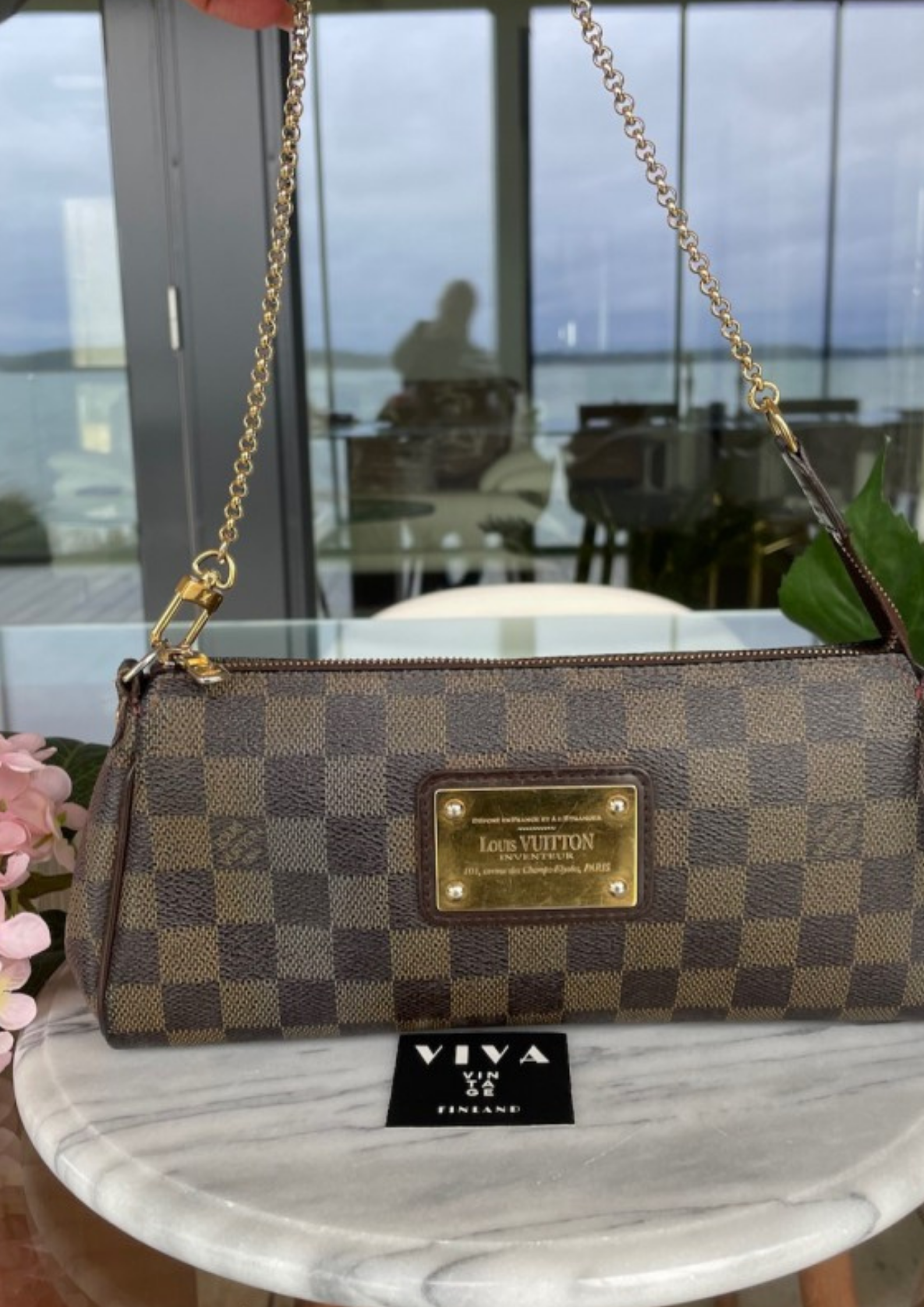 Eva Pochette Damier Ebene Clutch | Brown