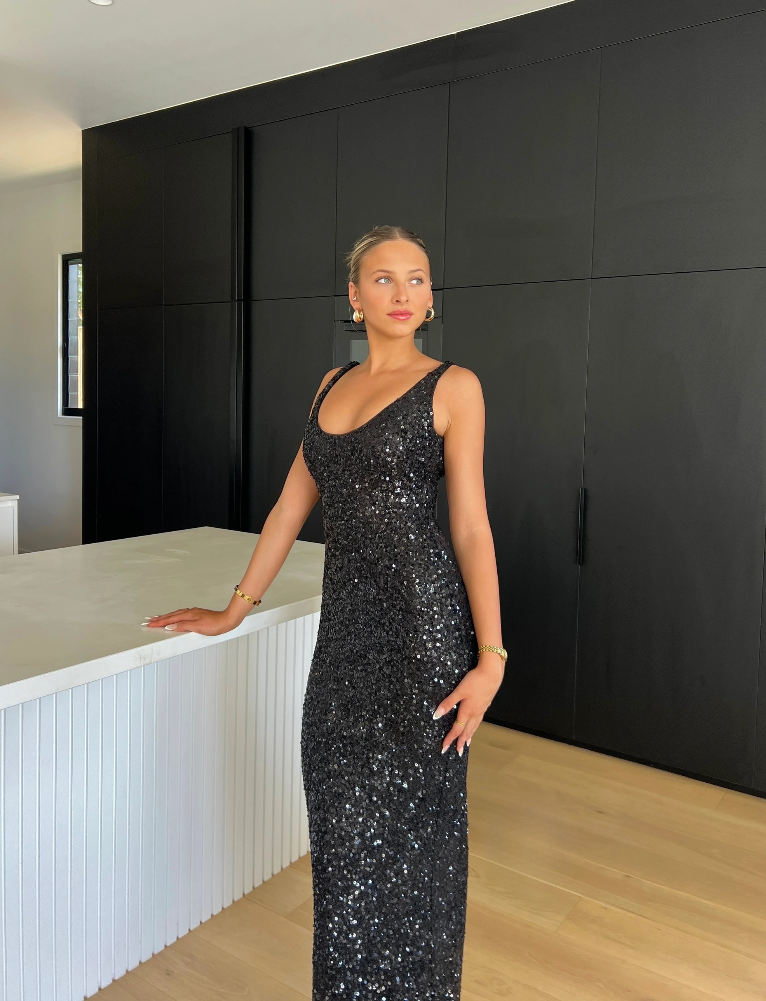 Jahnvi Maxi | Black Sequin image 2