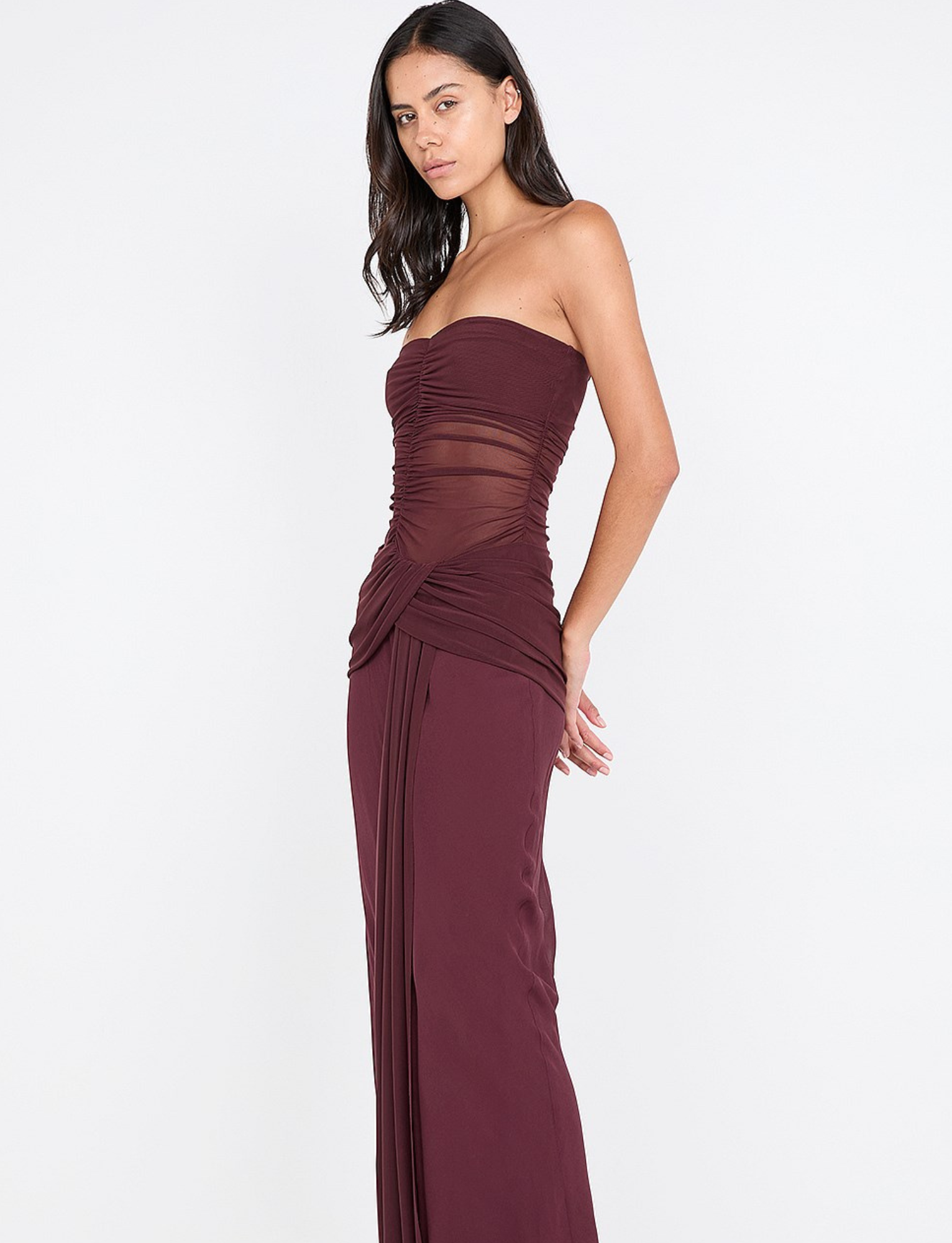 Noemi Strapless Dress | Plum image 3