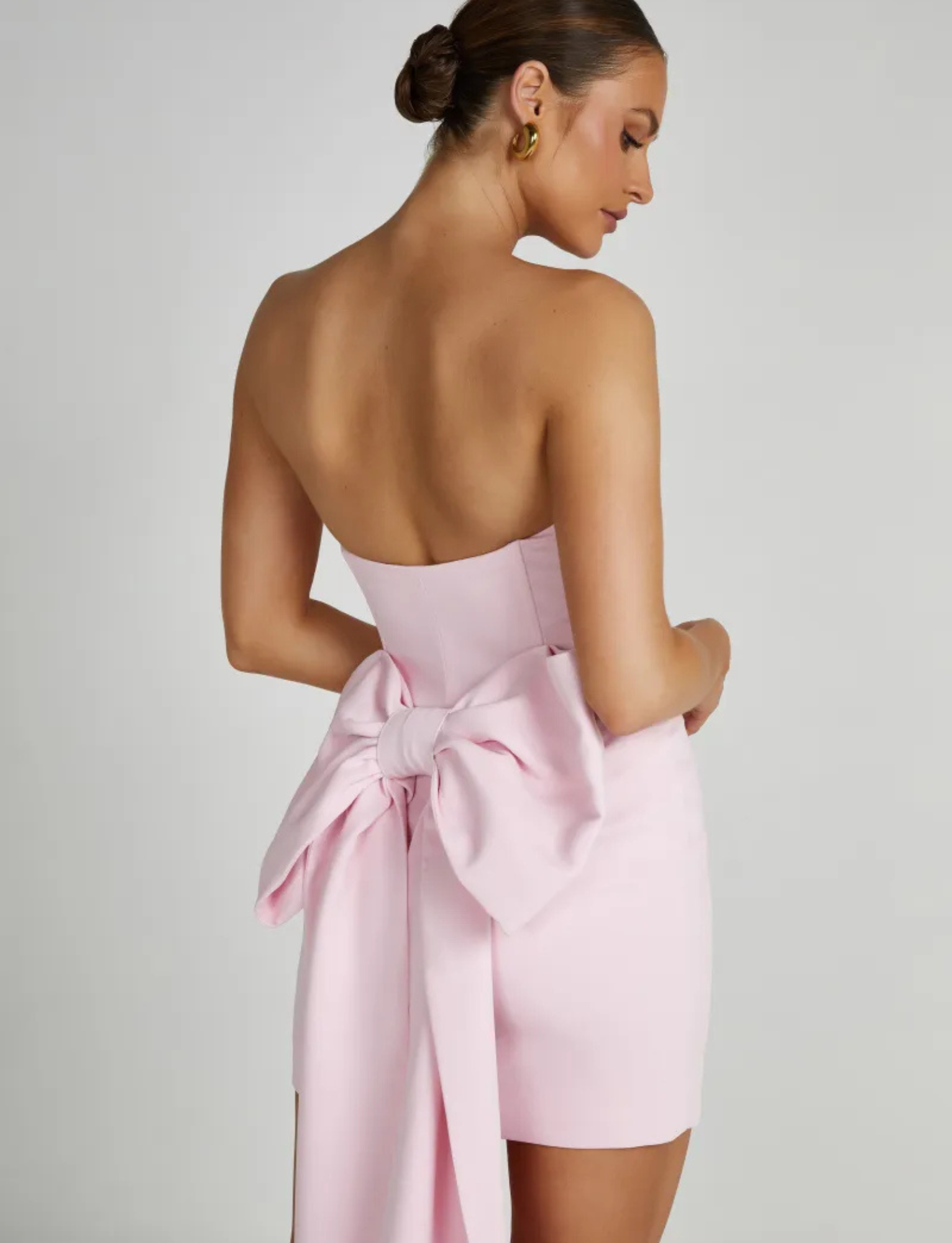 Meredith Strapless Bow Mini | Pink image 5