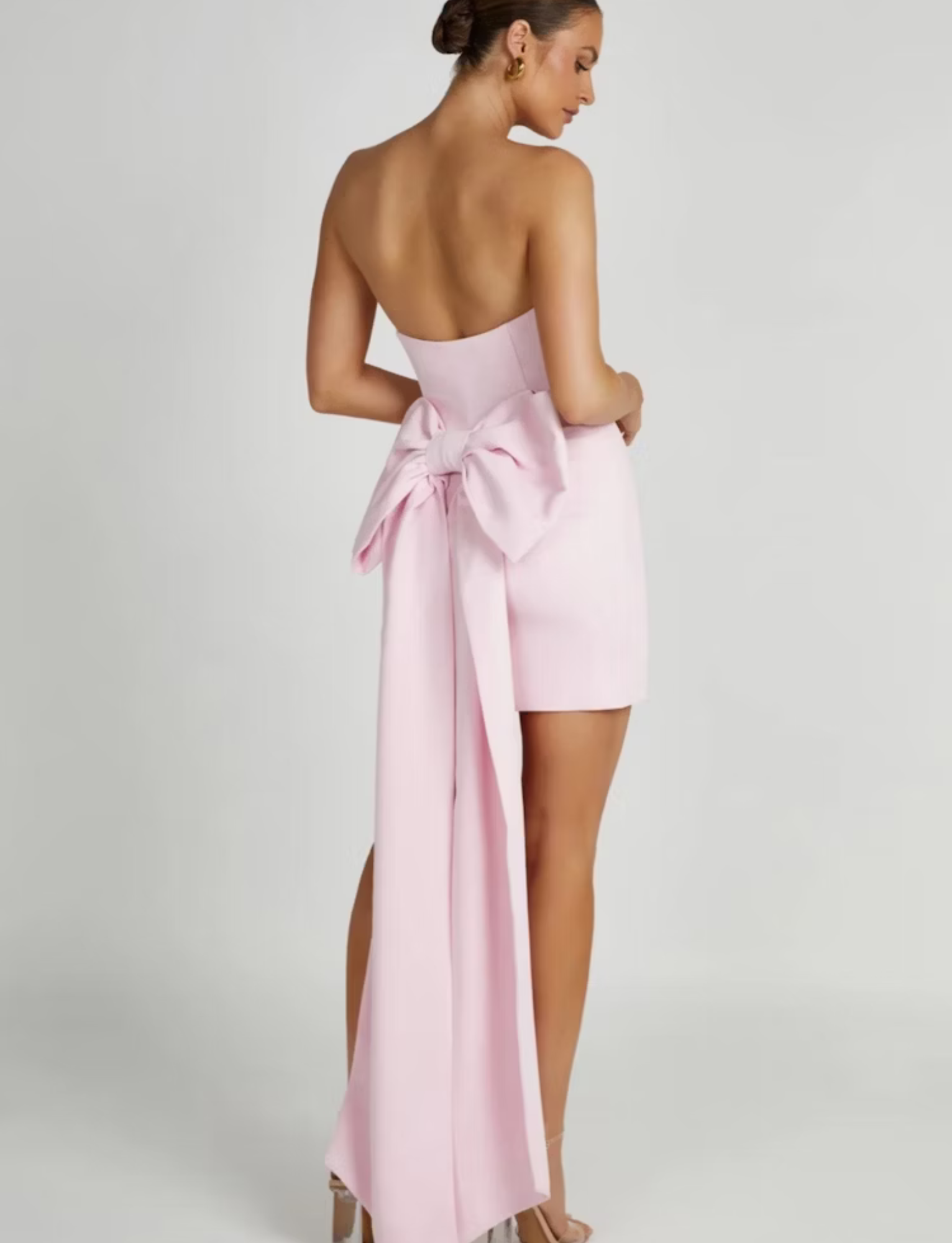 Meredith Strapless Bow Mini | Pink image 2