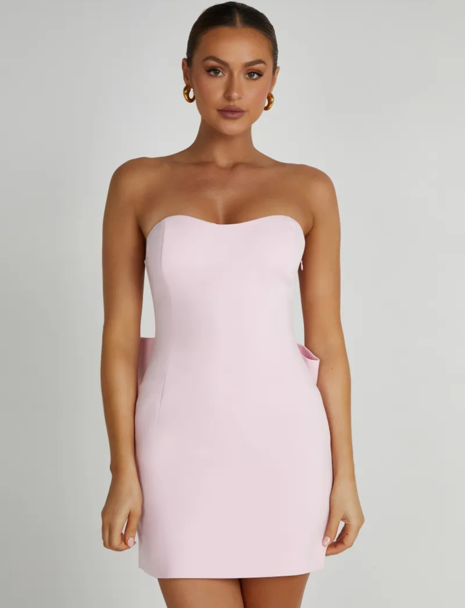 Meredith Strapless Bow Mini | Pink image 4