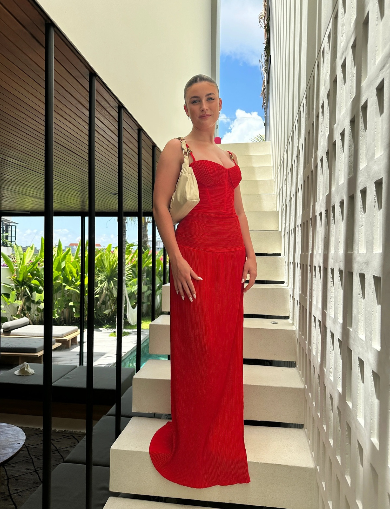 Double Time Pleat Maxi | Red image 0
