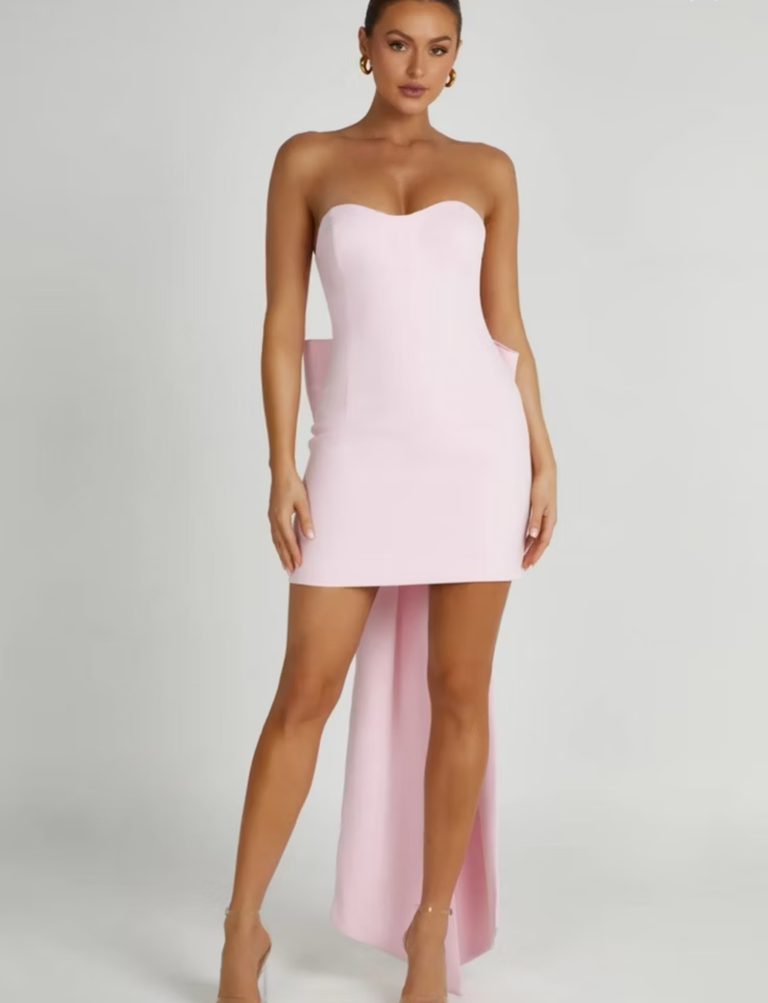 Meredith Strapless Bow Mini | Pink image 3
