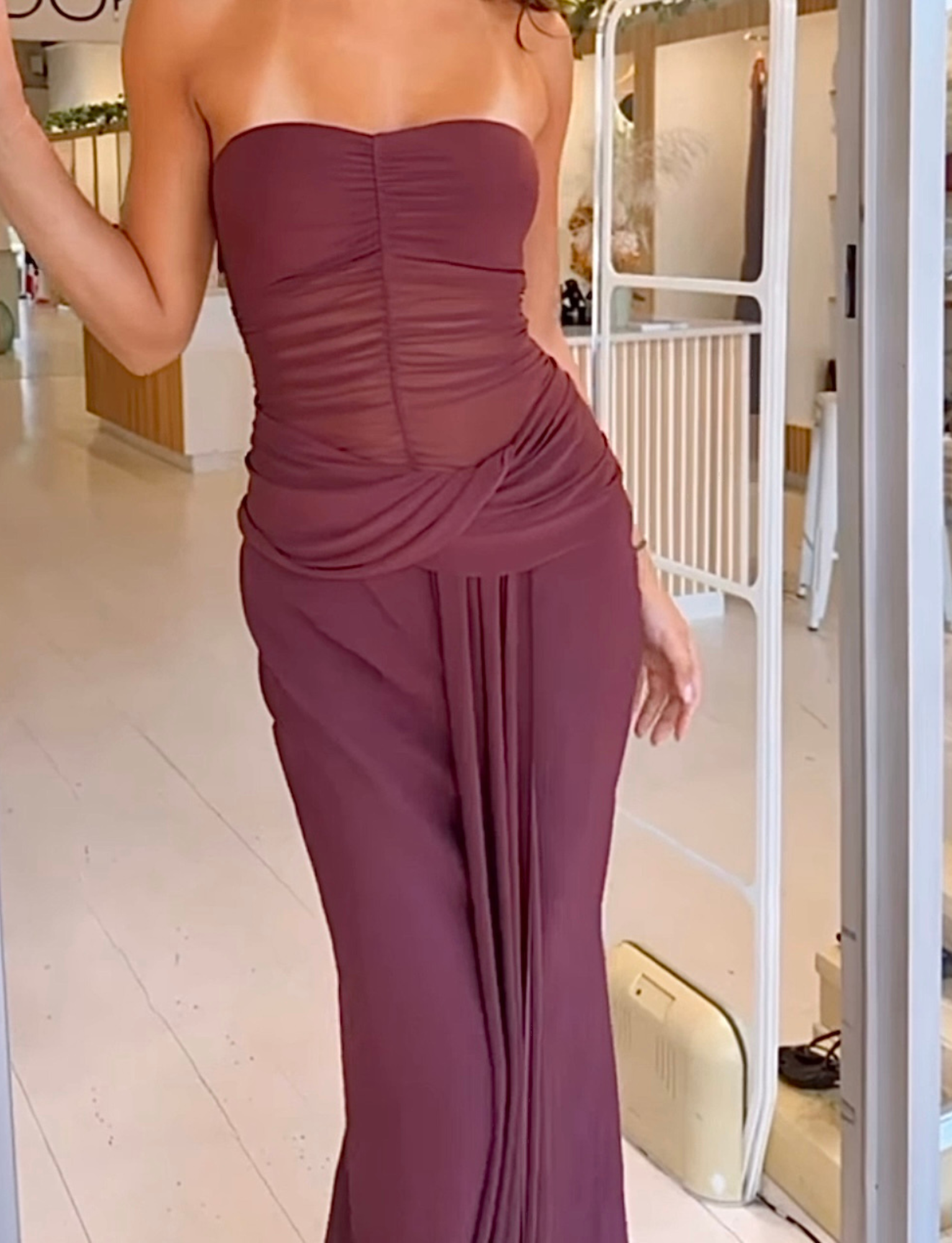 Noemi Strapless Dress | Plum image 0