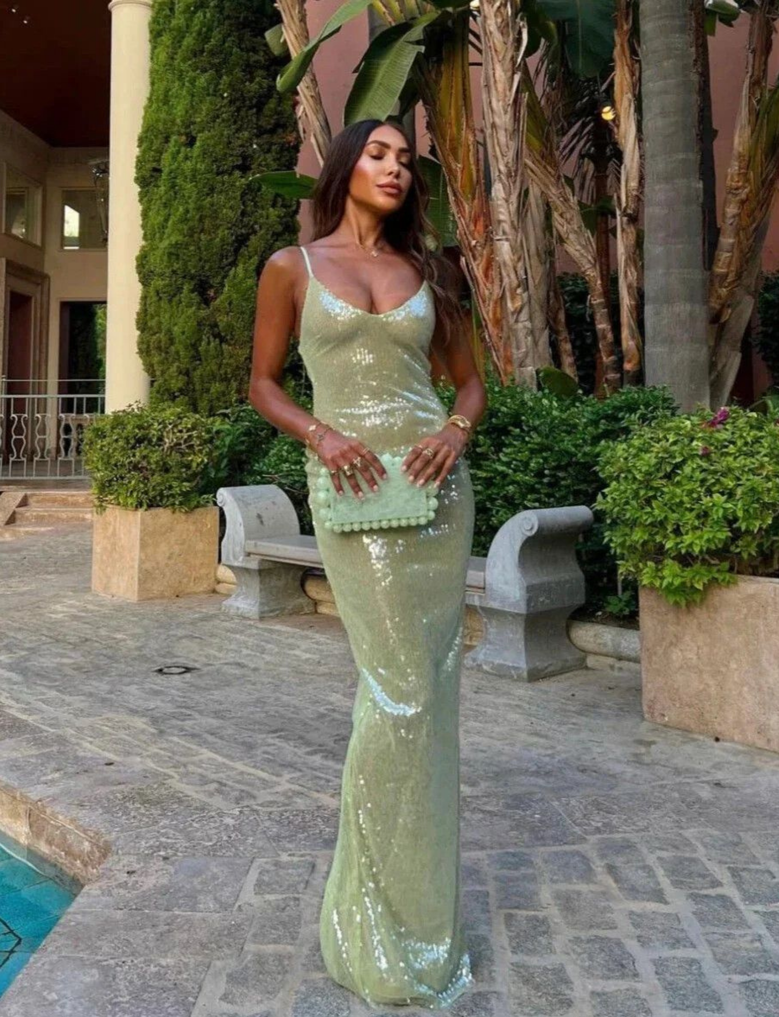 It Girl Maxi | Green Sequin image 0