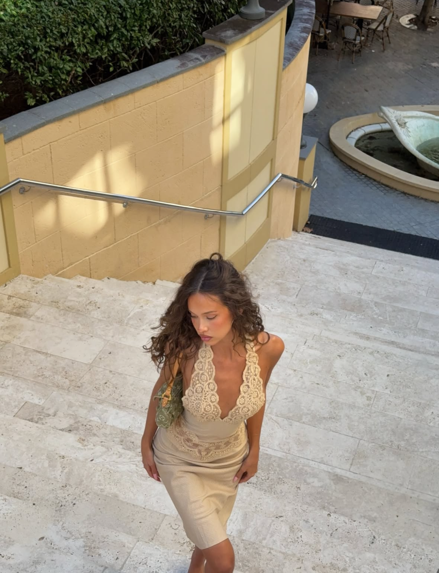 Solana Midi Dress | Beige Plaid image 7