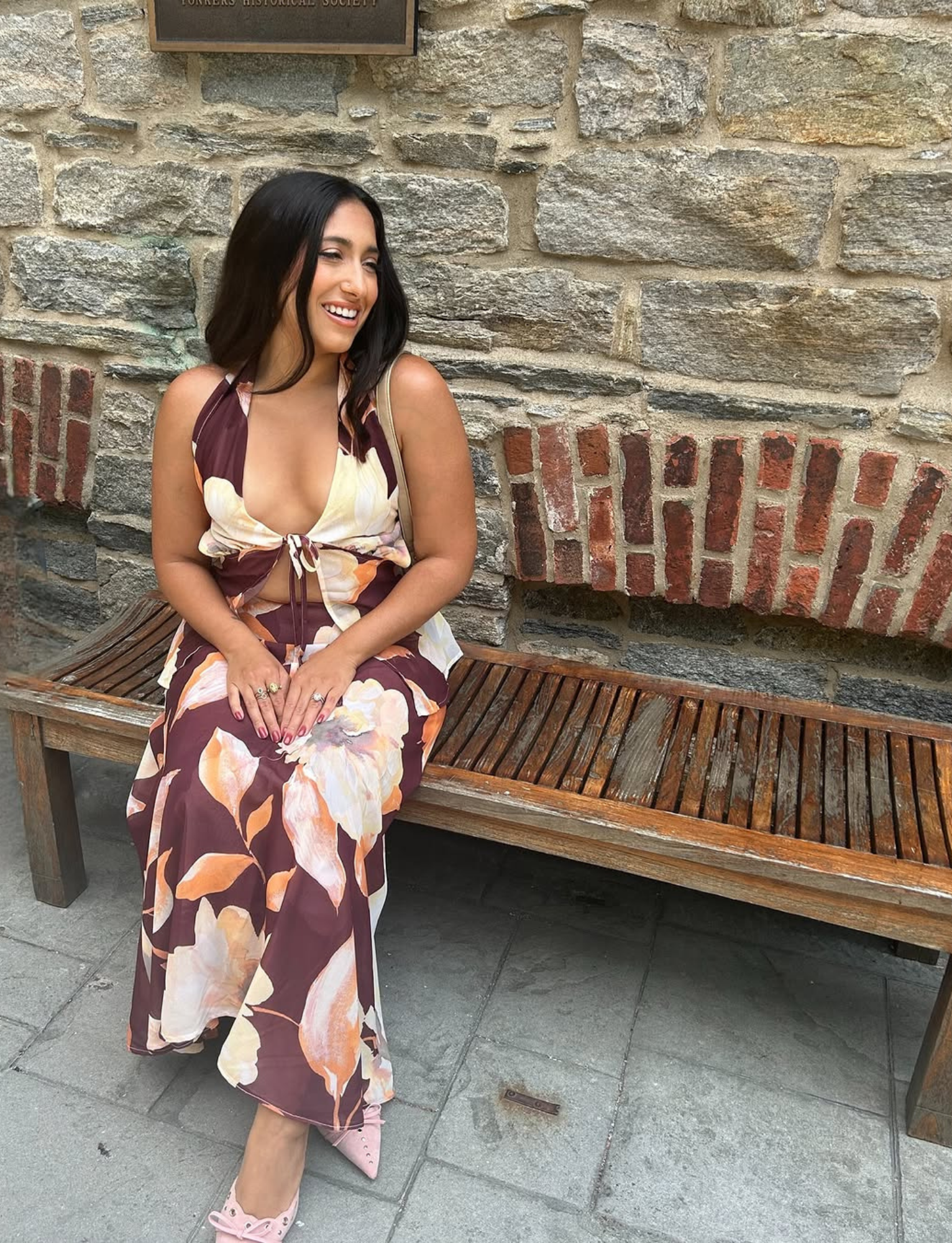 Camelia Set | Brown Floral image 1